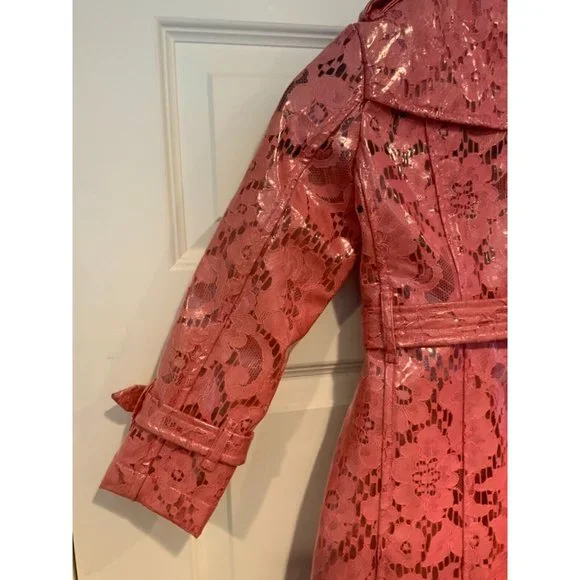 Burberry Children Pink Lace Eastheath Lace Trench Coat, Size 7Y NWT $1,595